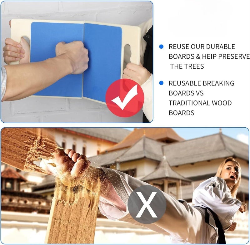 LAMAY Wettarn 2 Pcs Rebreakable Boards Martial Arts Breaking Boards Taekwondo Boards for Breaking Karate Boards for Breaking Kids Adults Martial Arts Training Equipment Rebreakable Punching B - Image 4
